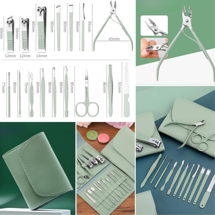 Biomak® Kendiliğininden Çantalı Seyahat Tipi 16 Parça Manikür Pedikür Seti