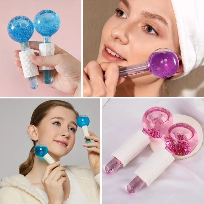 Biomak® Buz Küre Yüz ve Göz Soğuk Masaj ve Terapi Topu Leke Önleyici Cilt Bakımı Göz Altı Terapi Topları