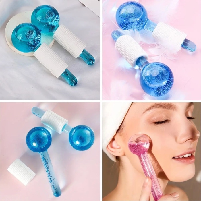 Biomak® Buz Küre Yüz ve Göz Soğuk Masaj ve Terapi Topu Leke Önleyici Cilt Bakımı Göz Altı Terapi Topları