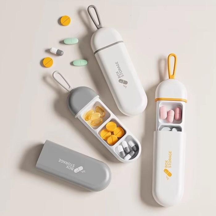 Biomak® 3 Bölmeli Taşınabilir Seyahat Tipi Hap Saklama Kutusu İlaç Saklama Kutusu
