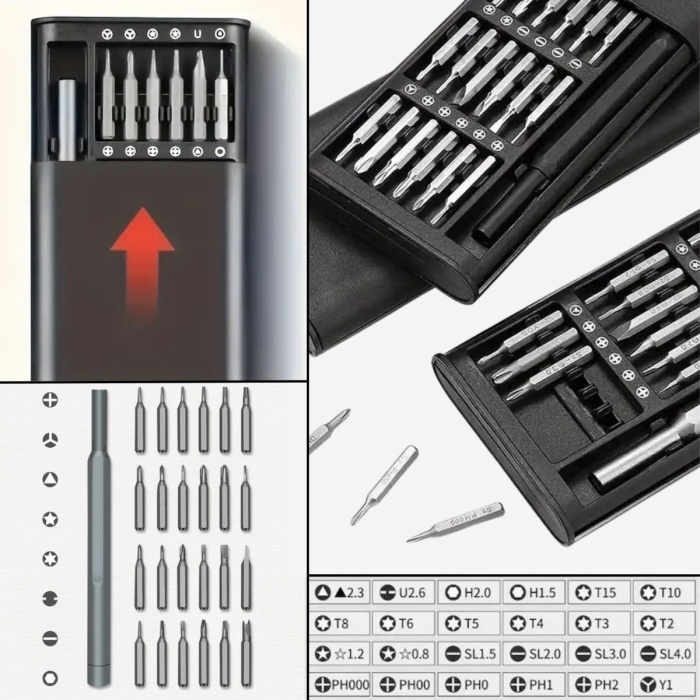 Biomak® 25 Parça 24 farklı uçlu Mıknatıslı 25 in 1  Tornavida Seti