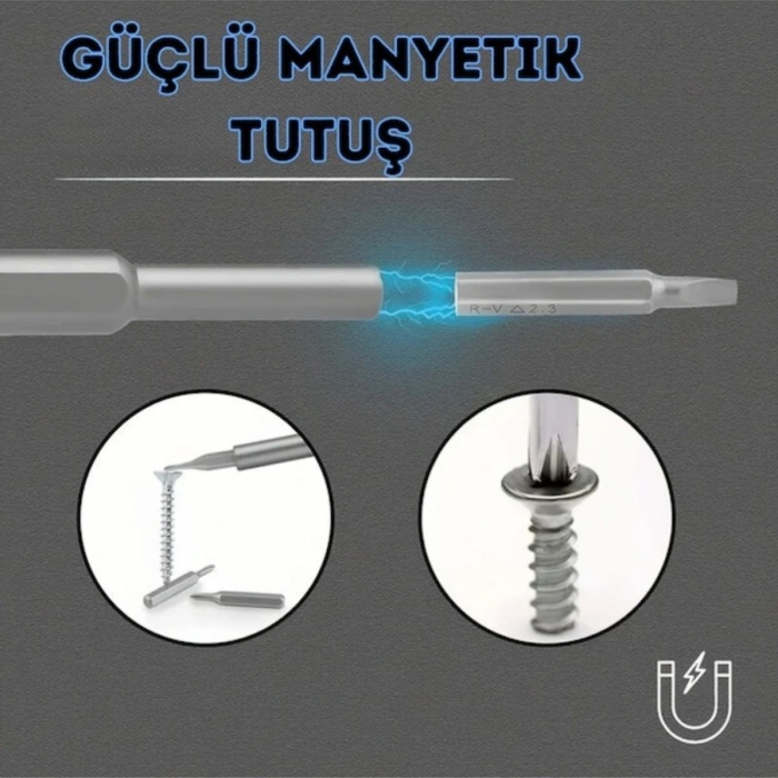 Biomak® 25 Parça 24 farklı uçlu Mıknatıslı 25 in 1  Tornavida Seti