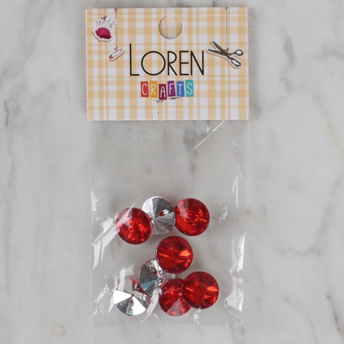 Biomak® Loren Crafts kırmızı 8 li düğme - 204