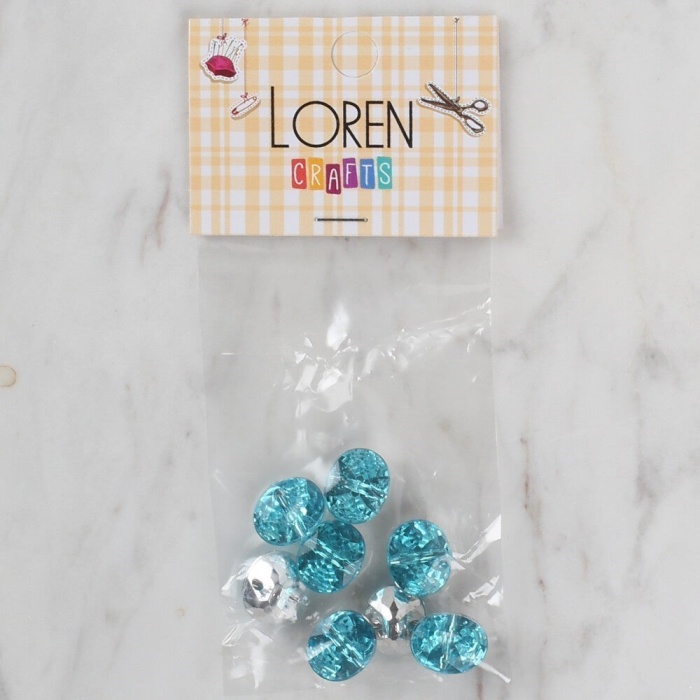 Biomak® Loren Crafts turkuaz 8 li düğme - 234