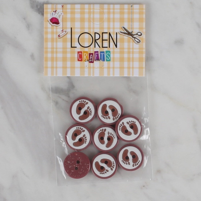 Biomak® Loren Crafts vişne çürüğü 8 li ayak izi düğme - 43