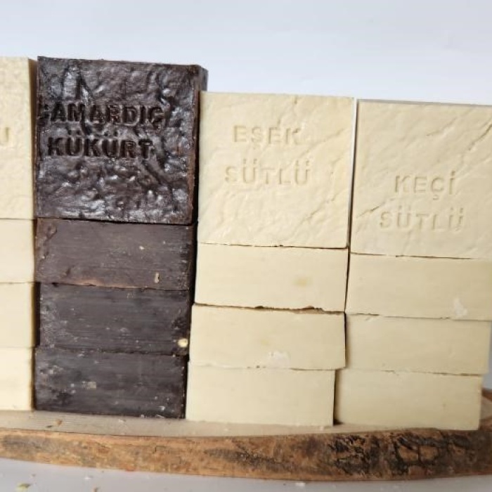 Biomak Doğal Üretim Sabunu Karışık (Çam Ardıç Kükürt-Bebek-Eşek Sütlü-Keçi Sütlü) 12li Set