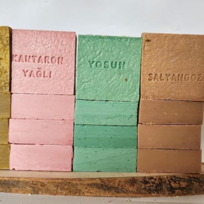 Biomak Doğal Üretim Sabunu Karışık (Kükürt-Kantaron-Yosun-Salyangoz)16lı Set