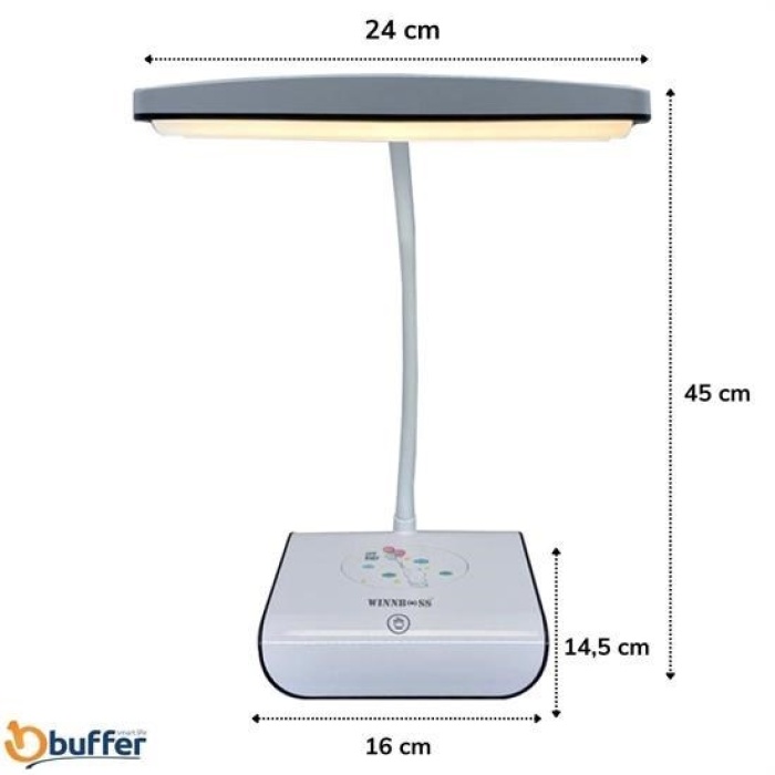 Biomak® Şarjlı Oynar Esnek Başlıklı Dokunmatik 3 Farklı Modda Yanan Kaymaz Taban LED Masa Lambası