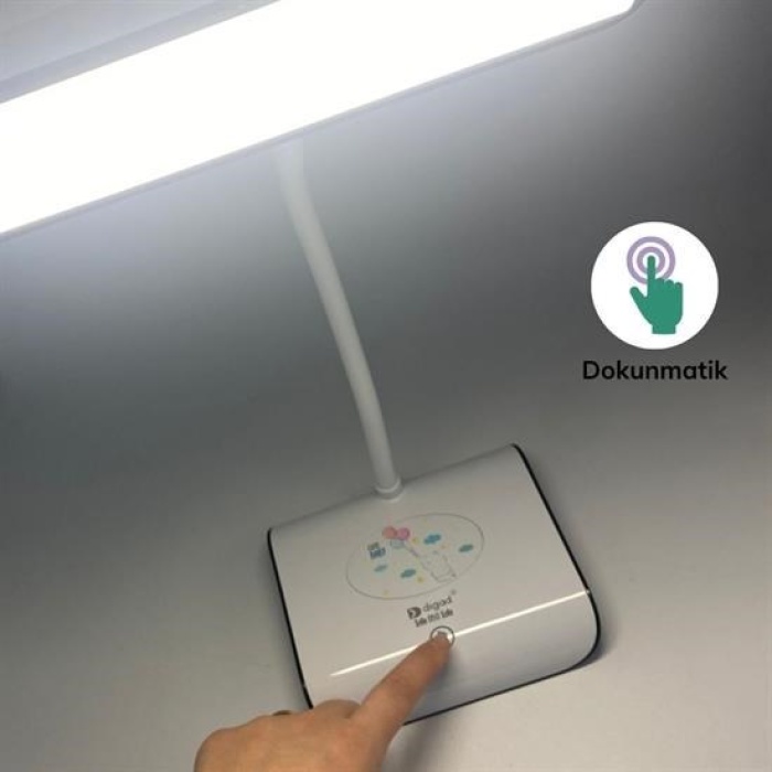 Biomak® Şarjlı Oynar Esnek Başlıklı Dokunmatik 3 Farklı Modda Yanan Kaymaz Taban LED Masa Lambası