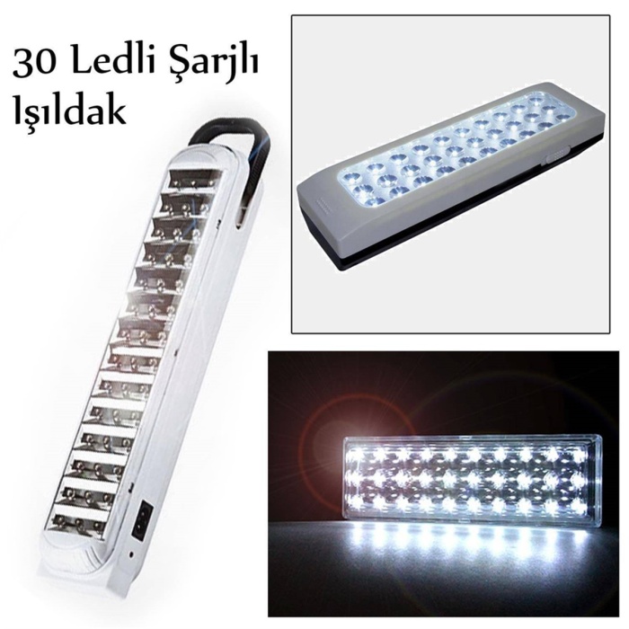 Biomak® 30 SMD Ledli İpli Kulplu Led Lamba Şarjlı Işıldak Fiş