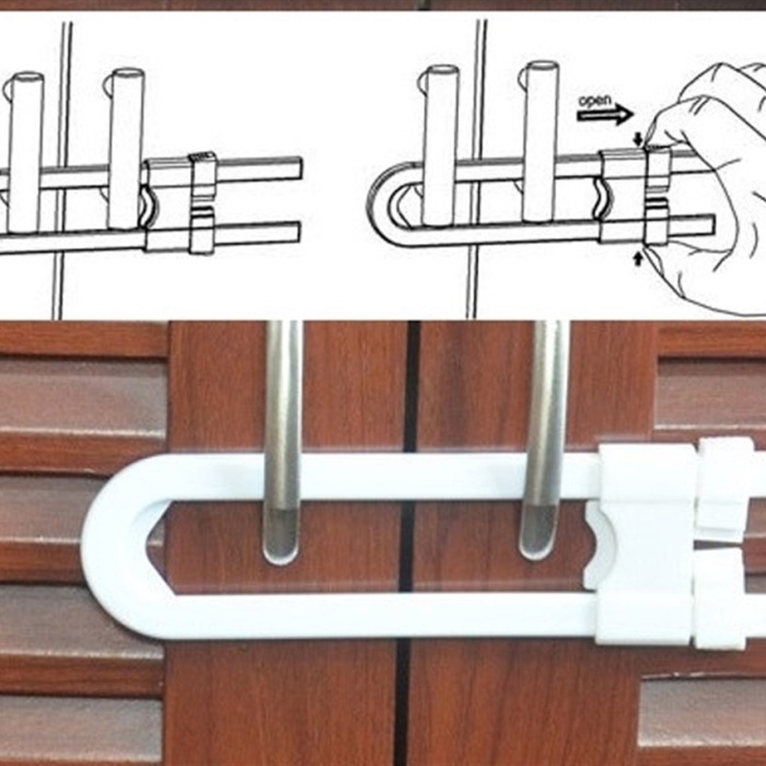 Raylı Dolap Çekmece Çocuk Koruma Kilidi 1 Adet
