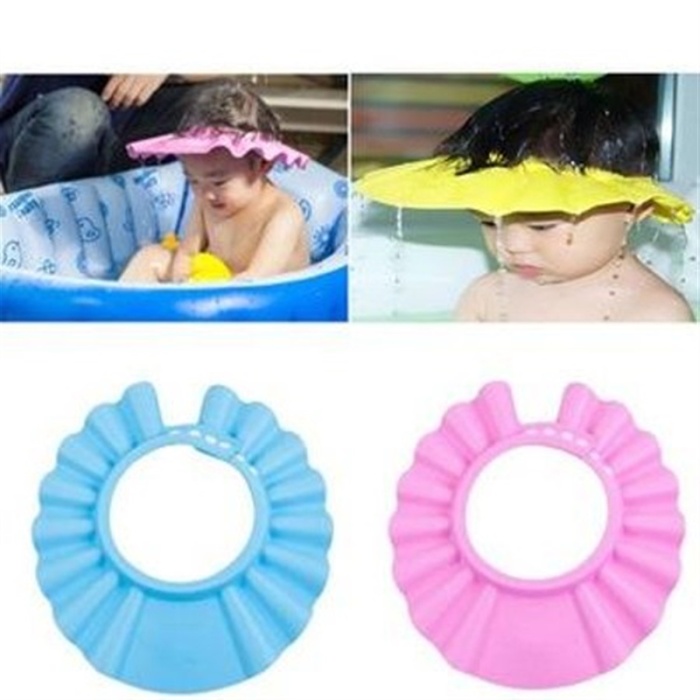 Ayarlanabilir Çıtçıtlı İnce Köpük Bebek Banyo Şapkası