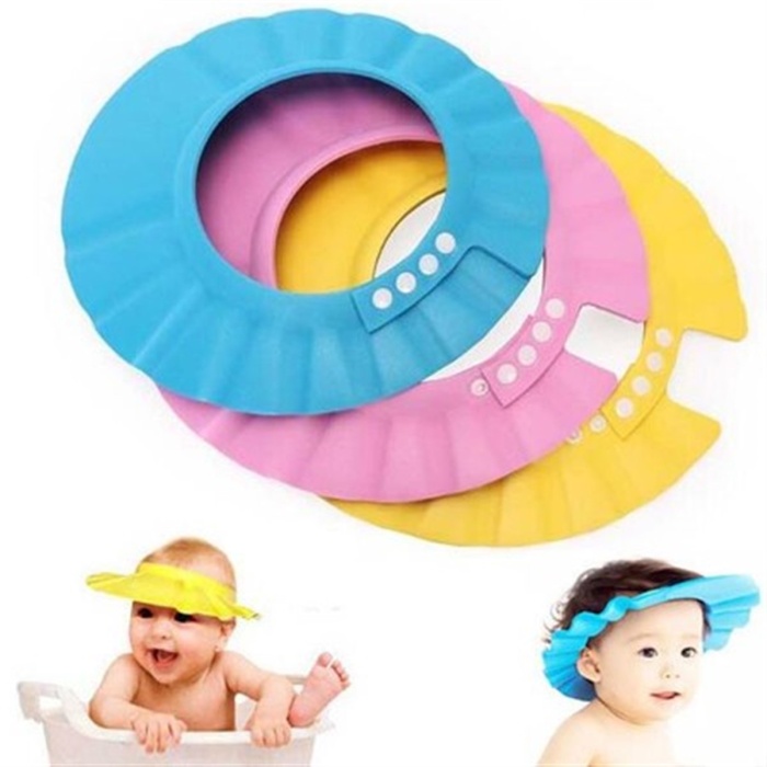 Ayarlanabilir Çıtçıtlı İnce Köpük Bebek Banyo Şapkası