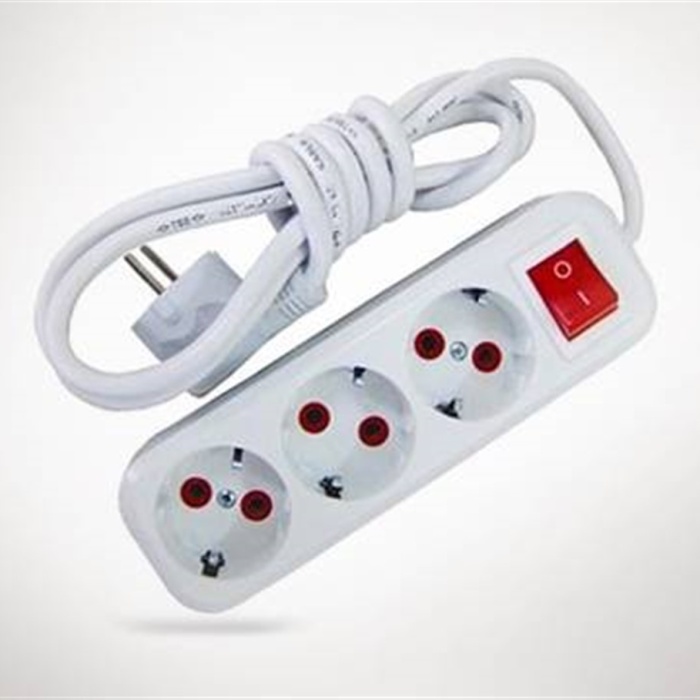 5 Metre Kablolu Anahtarlı 3 lü Topraklı Grup Priz