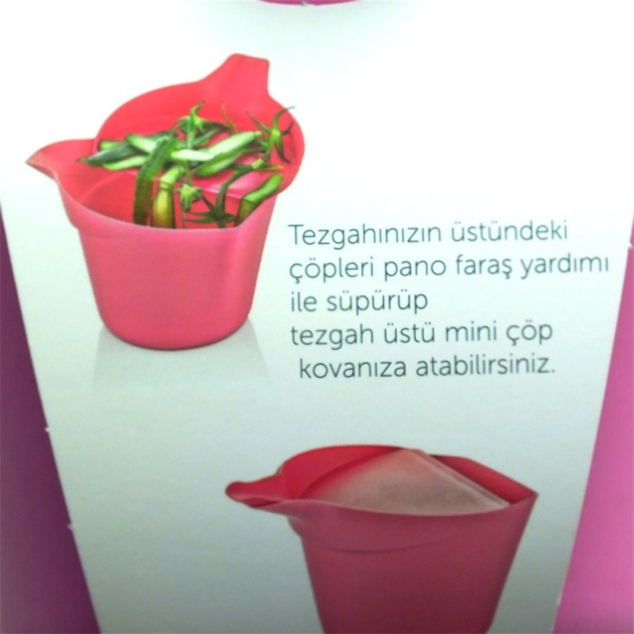 ® Faraşlı Ofis Tezgah Üstü Mutfak Kesim Panolu Çöp Kovası