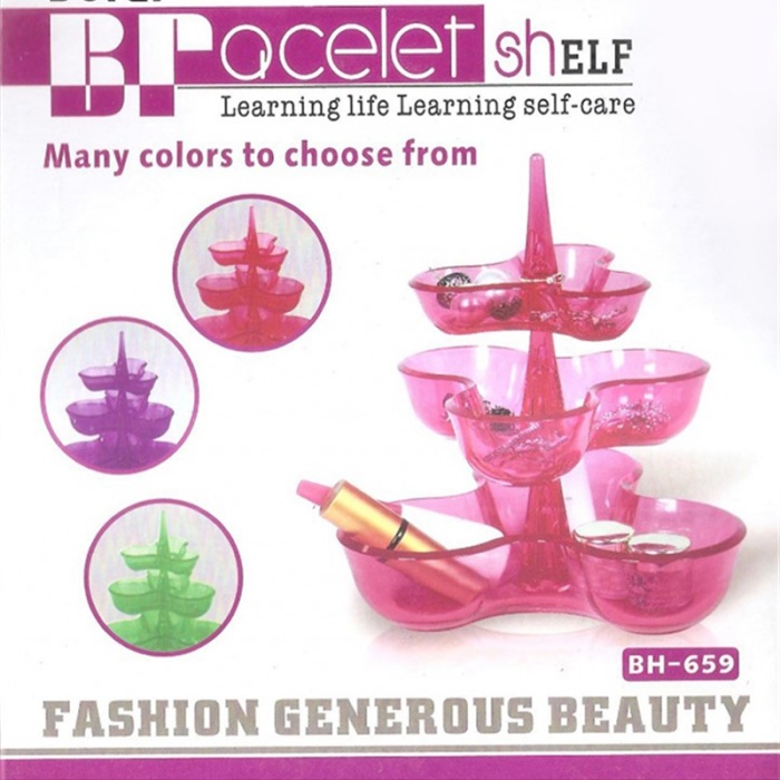 Demonte 3 Katlı 6 Parça Masaüstü Plastik Takı Bilezik Rafı