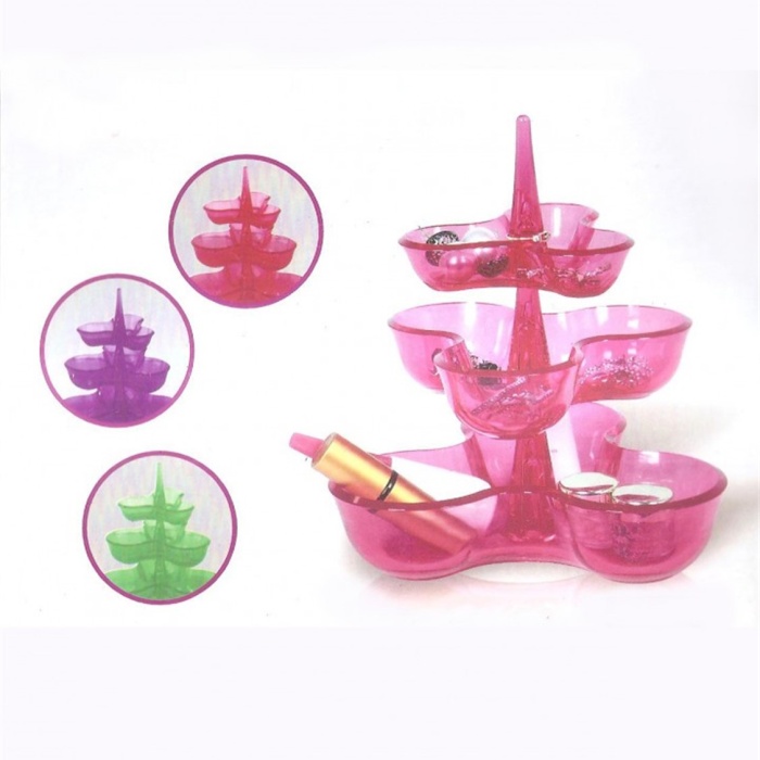 Demonte 3 Katlı 6 Parça Masaüstü Plastik Takı Bilezik Rafı