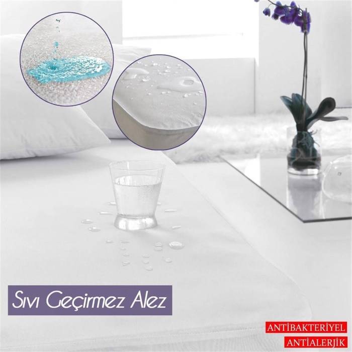 Sıvı Geçirmez Çocuk Bebek Alezi 140cmx70cm Beyaz