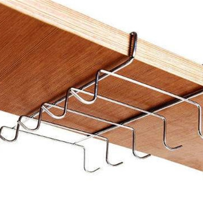 10 Kancalı Metal Raf Altı Portatif Bardak Fincan Askılığı