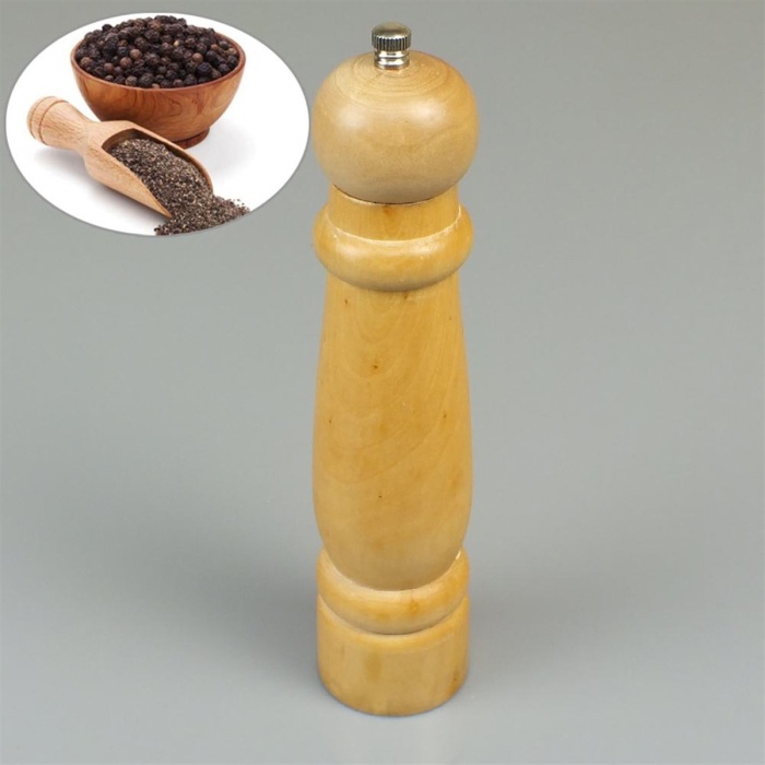 Naturel Ahşap Tuz Karabiber Değirmeni