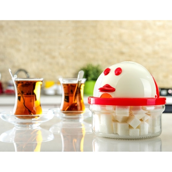 Ördek Şeklinde Dekoratif Cam Şekerlik 415 ML