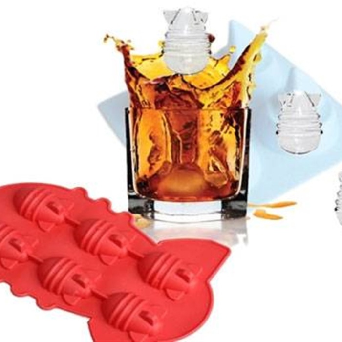 ® Bomba Füze Şeklinde Silikon 6 Hazneli Çikolata Buz Kalıbı