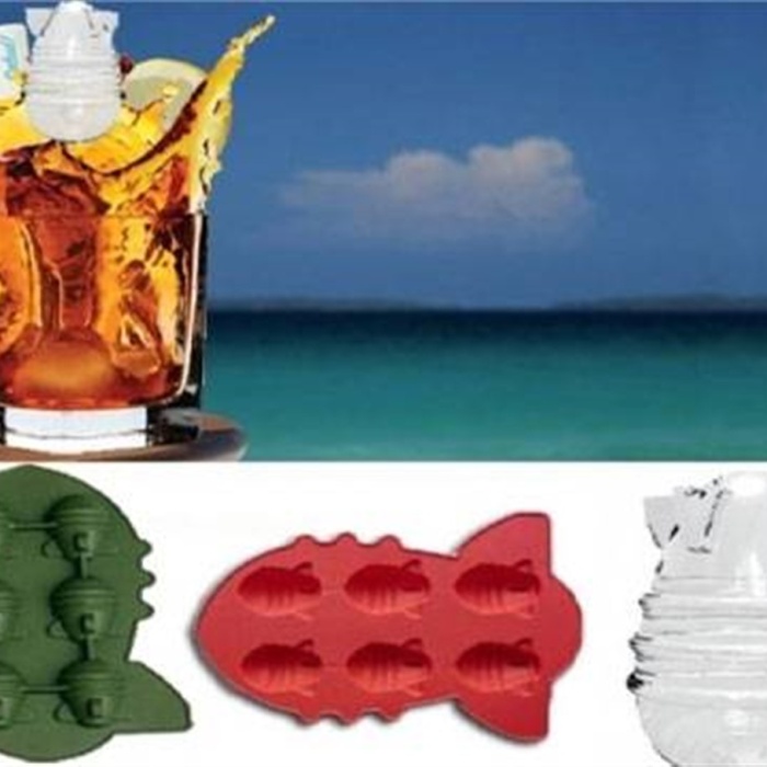 ® Bomba Füze Şeklinde Silikon 6 Hazneli Çikolata Buz Kalıbı