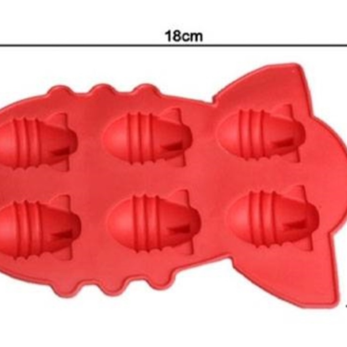 ® Bomba Füze Şeklinde Silikon 6 Hazneli Çikolata Buz Kalıbı