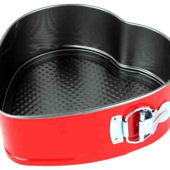 3 Parça Metal Kelepçeli Kek Kalıbı Seti Kalp Yuvarlak Kare