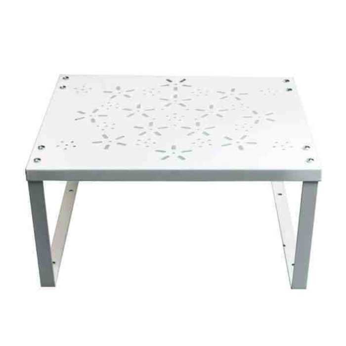 Dolap İçi Plastik Ayaklı Metal Raf Düzenleyici Beyaz