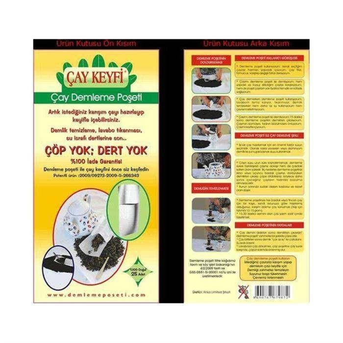Ev Tipi Kağıt Çay Demleme Poşeti 25 li Paket