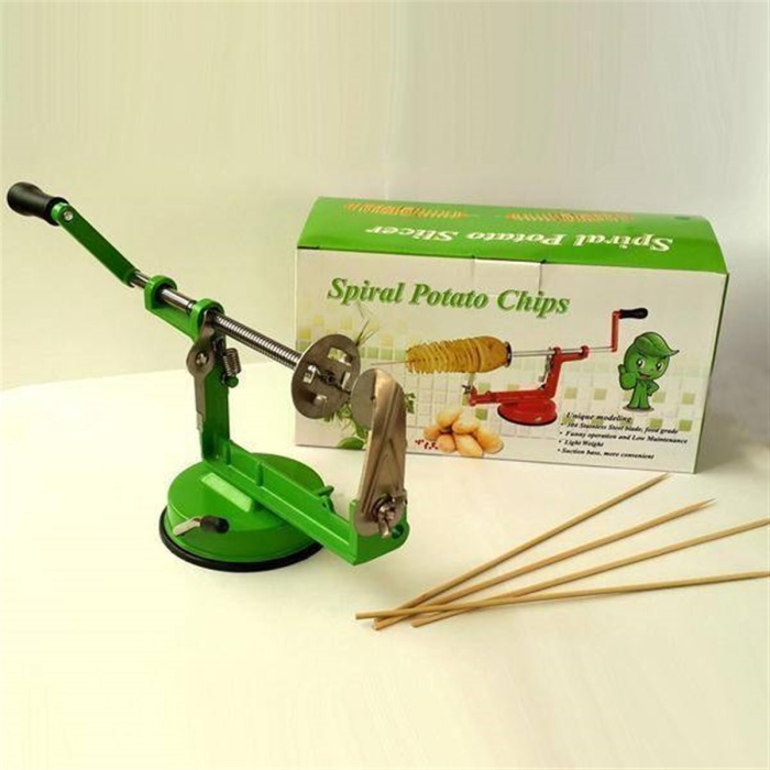 Metal Vantuzlu Makine Spiral Patates Dilimleyici