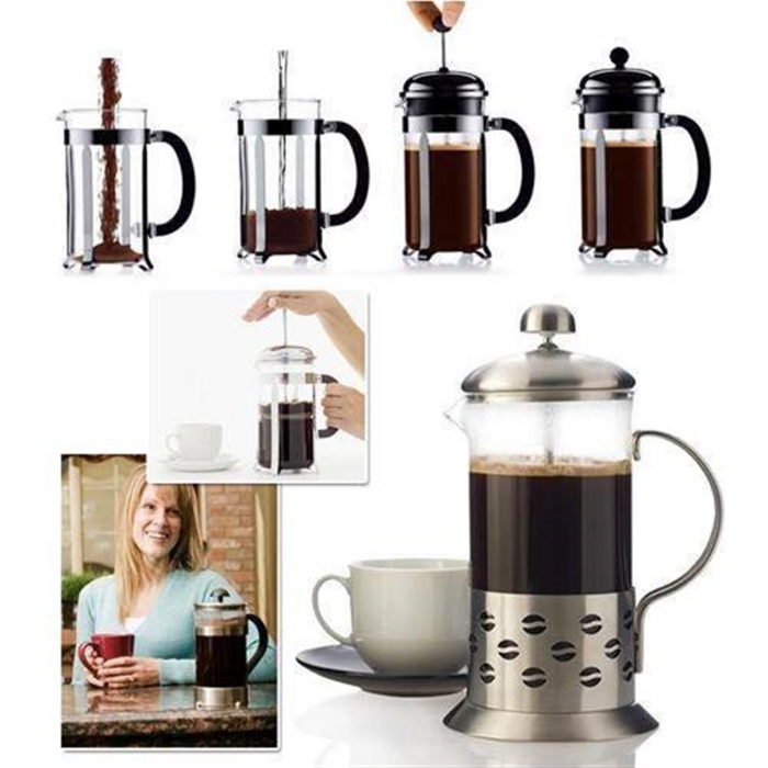 Süzgeçli Çay Kahve Kupası French Press 350 ml