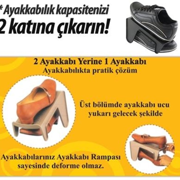 Tekli Ayakkabı Rampası Siyah