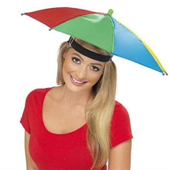 Lastikli Plaj Yazlık Kafa Şemsiyesi Beyaz/KırmızıBeyaz/GökkuşağıDikey/Yatay