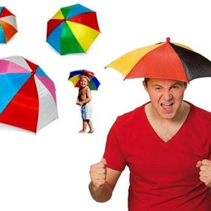 Lastikli Plaj Yazlık Kafa Şemsiyesi Beyaz/KırmızıBeyaz/GökkuşağıDikey/Yatay