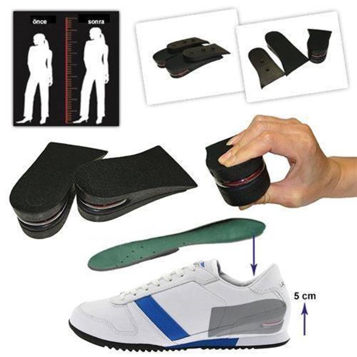 Hava Yastıklı Boy Uzatıcı Tabanlık 5 cm Fazla Boy Uzunluğu