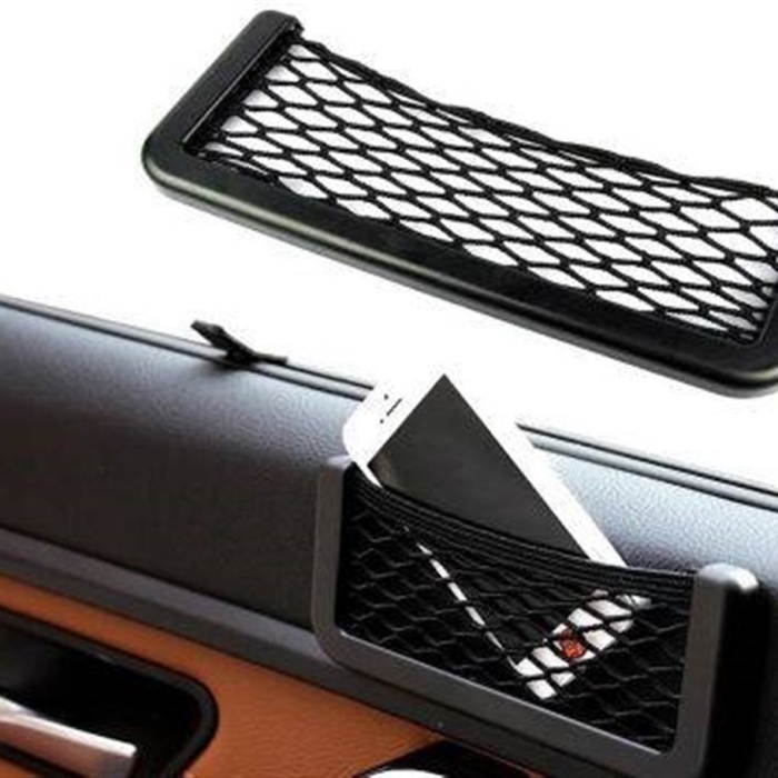 Plastik Kenarlı Yapıştırmalı Araç İçi Pratik Fileli Ceplik 15*8 cm