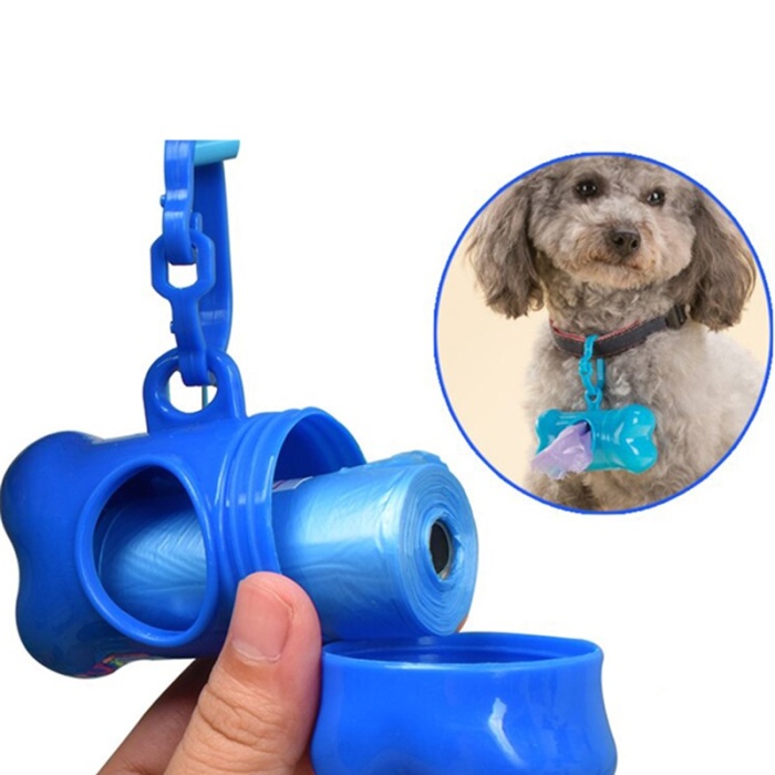 Köpek Kemik Şeklinde Plastik Kaka Poşetlik 1 Yedekli