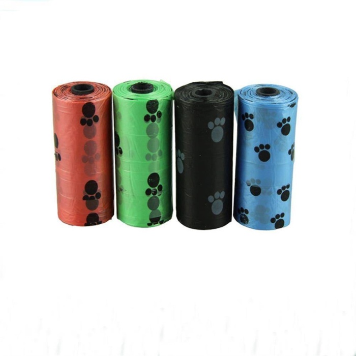 Biyomak® Pet Shop Pati Desenli 4 Rulo Kedi Köpek Kaka Dışkı Toplama Poşet