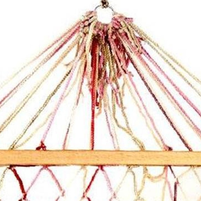 ® İp Örgülü Ekonomik Ahşap Hamak Tek Kişilik