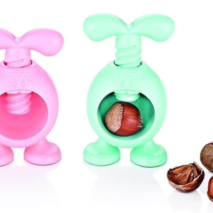 Sevimli Tavşan Tasarımlı Vidalı Sıçratmaz Fındık Kıracağı