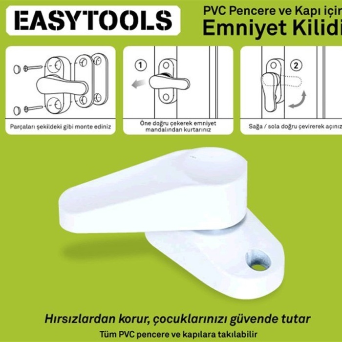 PVC Pencere Güvenlik Çocuk Bebek Kapı Emniyet Kilidi Plastik