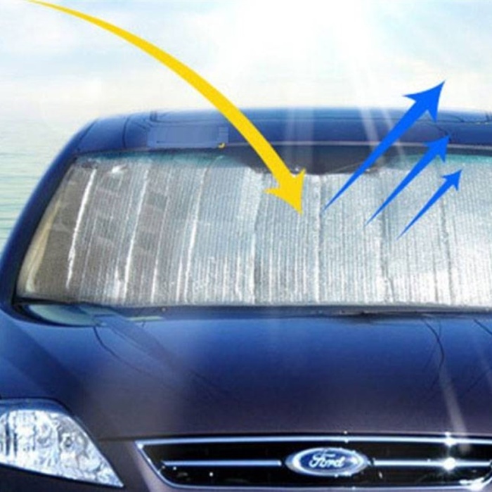 BALONLU Katlanabilir Parlak Araba Ön Cam Güneşlik 130*60