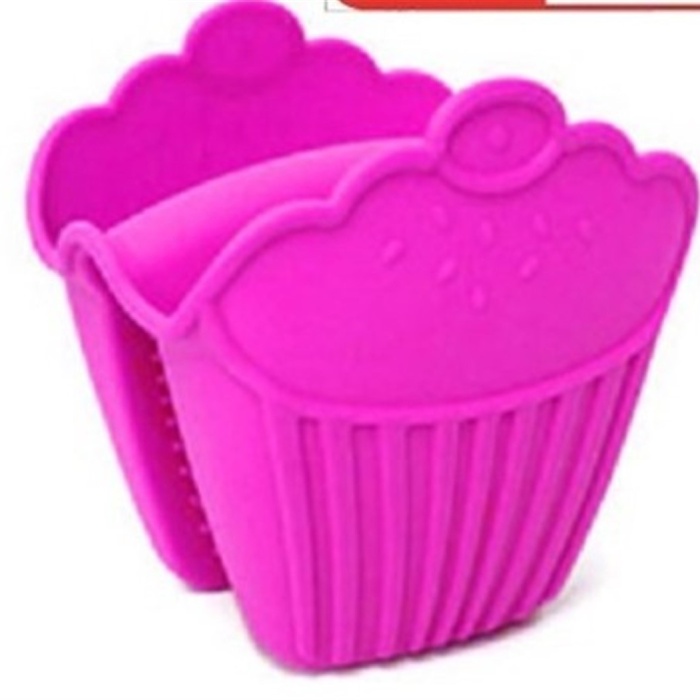 Cupcake Desenli Silikon Fırın Eldiveni