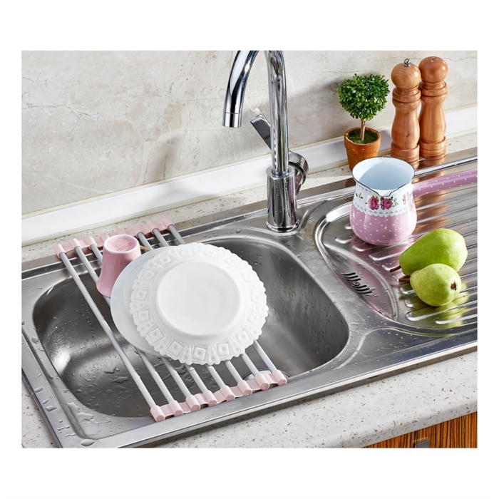 Katlanabilir Alüminyum Lavabo Üstü Düzenleyici Bulaşık Kurutmalık