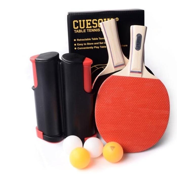 ® Açılır Kapanır Ayarlı Masa Tenisi File 2 Raket 3 Top Set