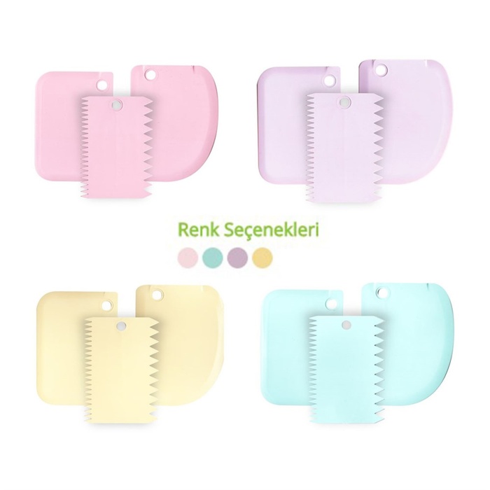 Biyomak® Pasta Hamur Şekillendirici Spatula Seti 3 Parça