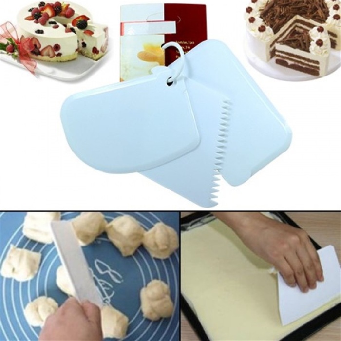 Biyomak® Pasta Hamur Şekillendirici Spatula Seti 3 Parça