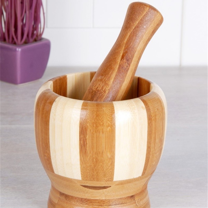 Lüx Bambu Havan Büyük Boy Ahşap Değildir